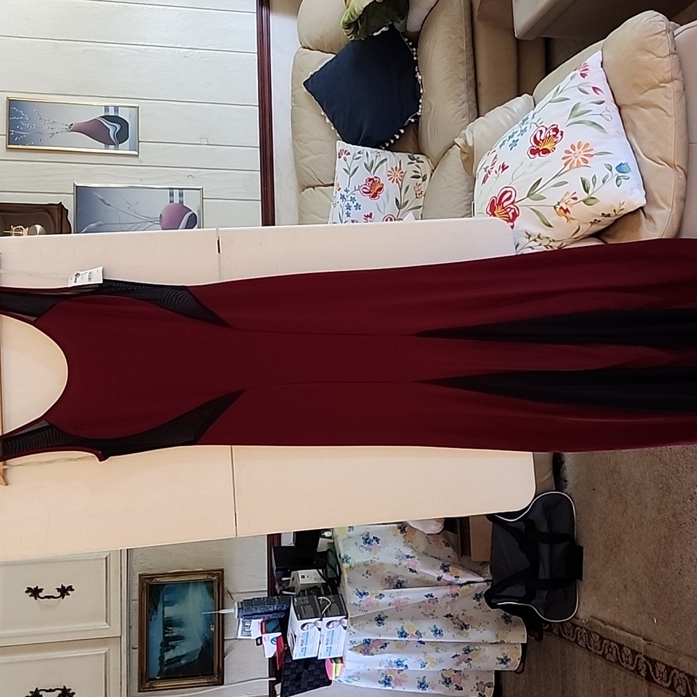 Red long maxi dress